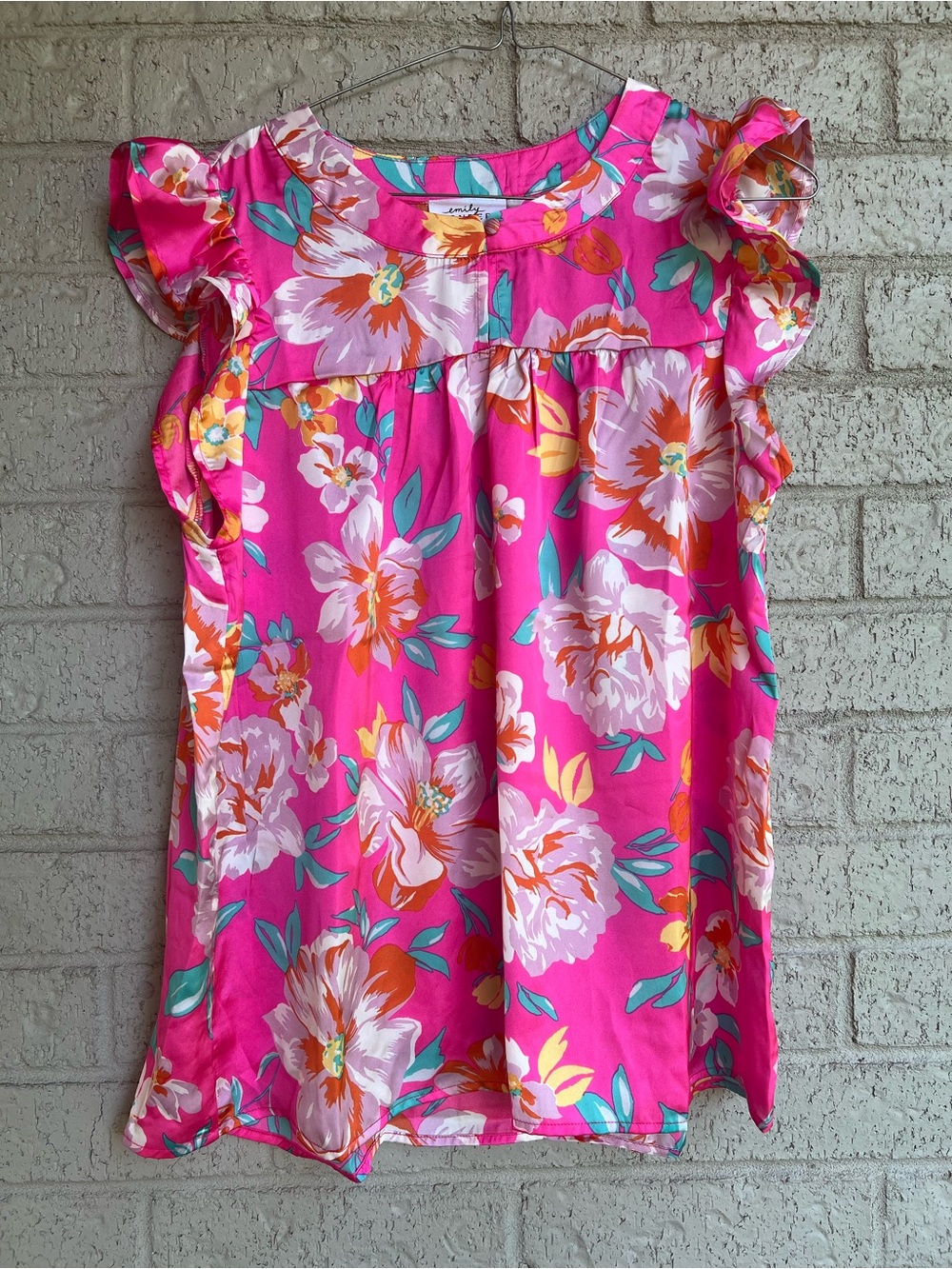 Emily Wonder flutter sleeve size medium blouse